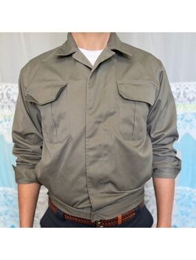 Vintage Olive French Chore Style Military Utility Jacket size M
